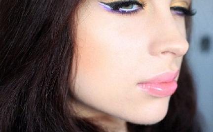 Makijaż 253 - złoto i fiolet