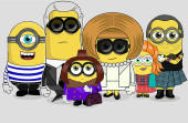 Anna Wintour Alexa Chung i Karl Lagerfeld jako minionki